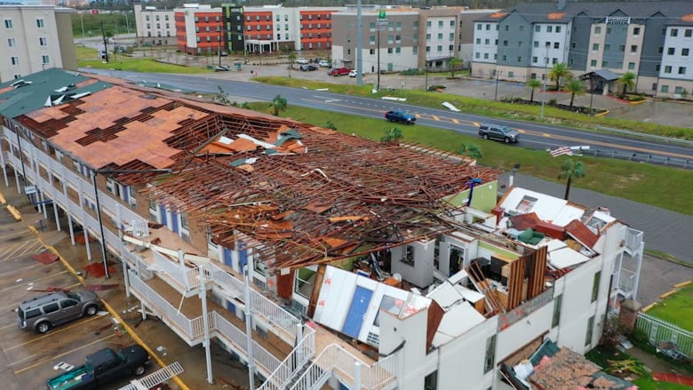Videos show aerials of Hurricane Laura destruction, overnight rain and winds