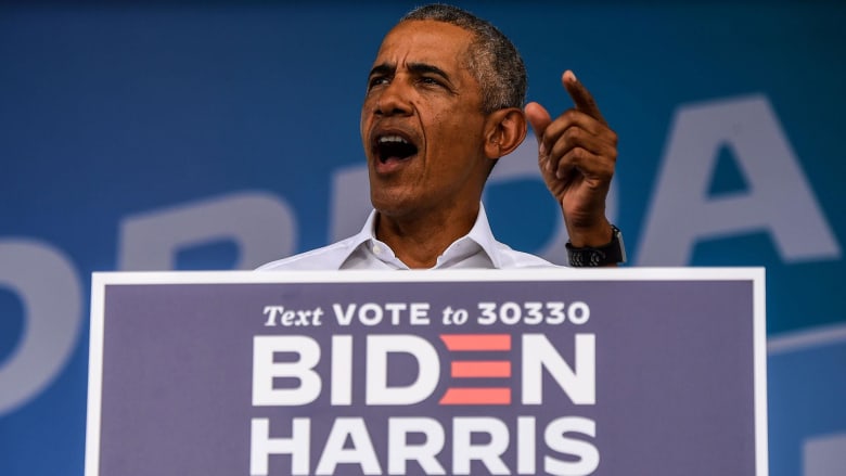 Obama slams Trump's behavior, says Biden will be 'normal president'