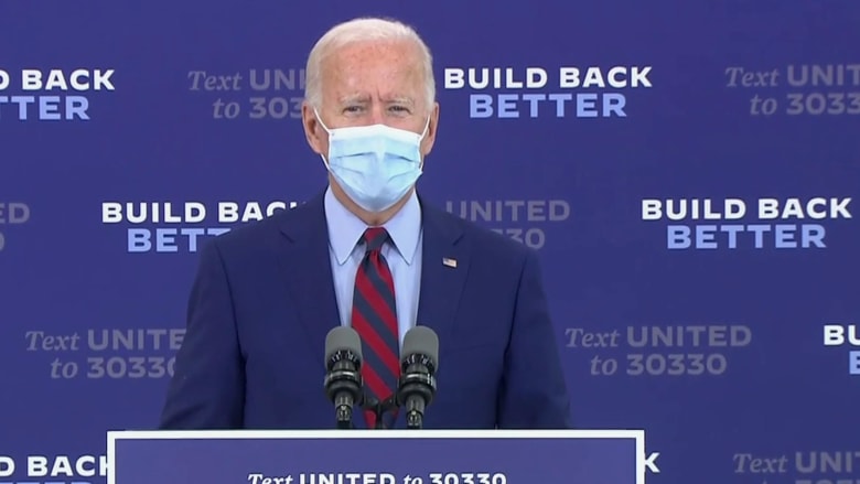 Biden urges Trump to 'listen to the scientists' and 'support masks'