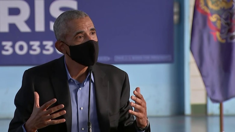 'It makes things better': Obama encourages voting while campaigning for Biden