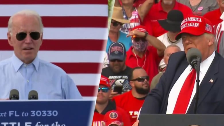 Trump, Biden hold dueling rallies in battleground Florida