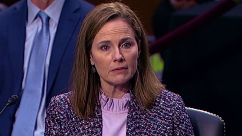 Barrett 'will not engage' on Harris' questioning about voting rights