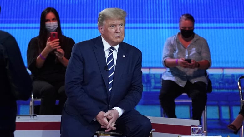 Trump denounces white supremacy, sidesteps question on QAnon