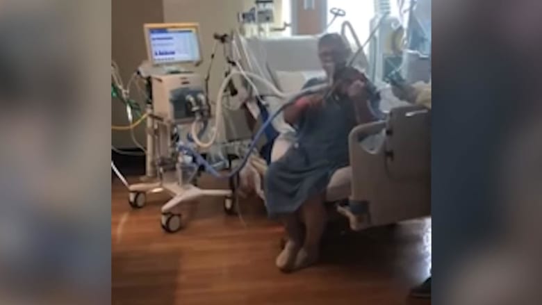 Watch: Intubated Covid patient plays violin to thank caregivers