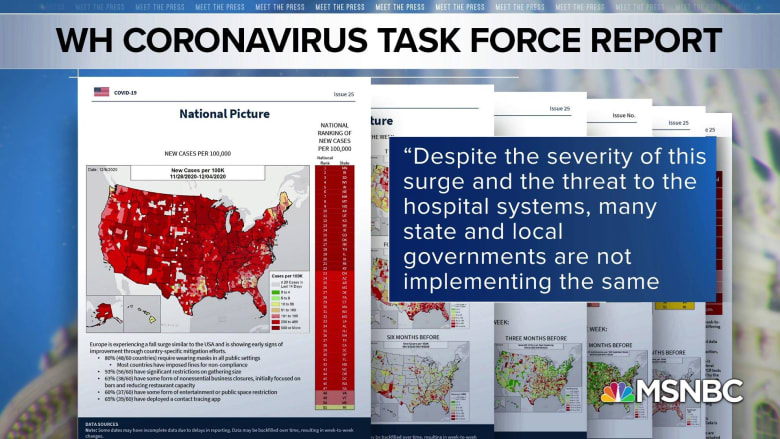 White House Covid-19 task force report urges state and local governments to do more