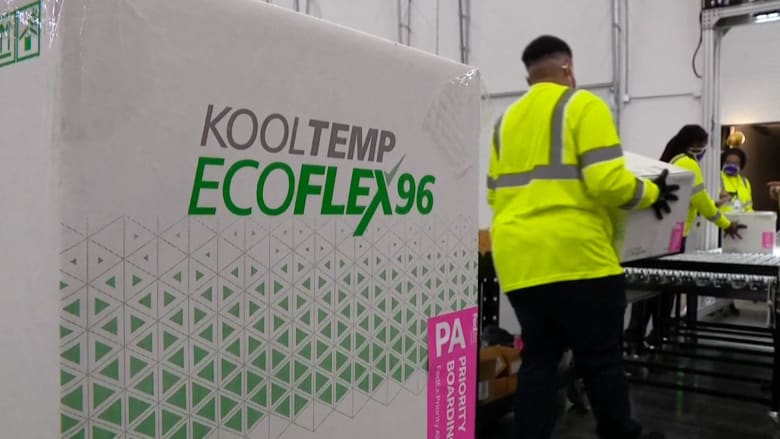 First doses of Moderna vaccine preparing for shipment from Mississippi warehouse