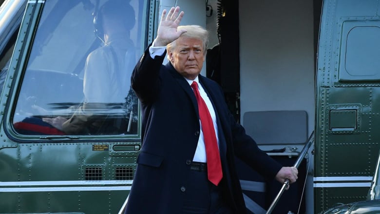 President Trump and Melania Trump leave the White House