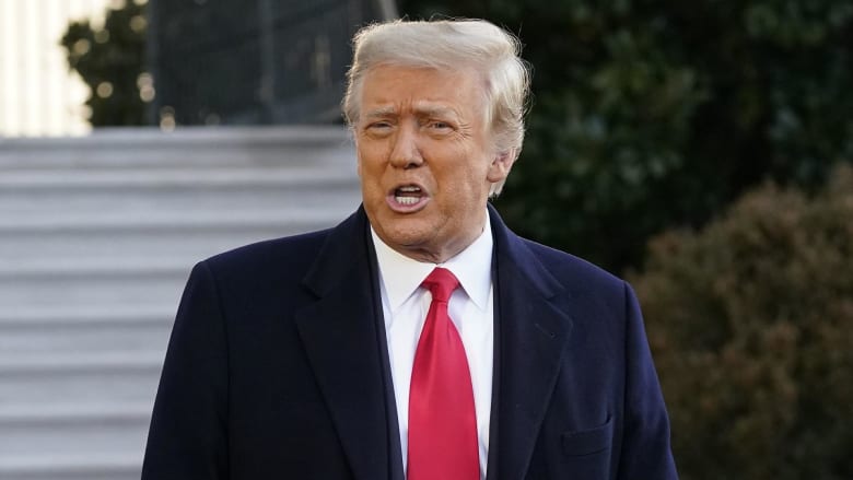 ‘Hopefully it’s not a long-term goodbye’ Trump says as he departs White House