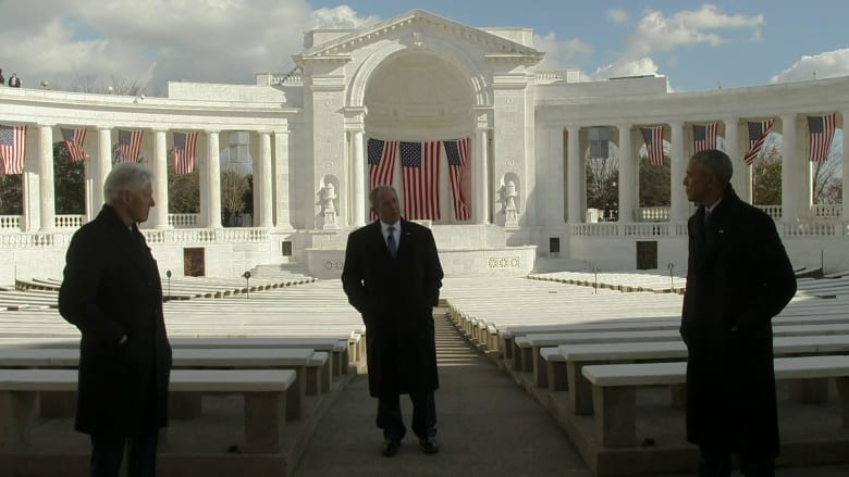 Former presidents Obama, Bush, and Clinton ask Americans to work together