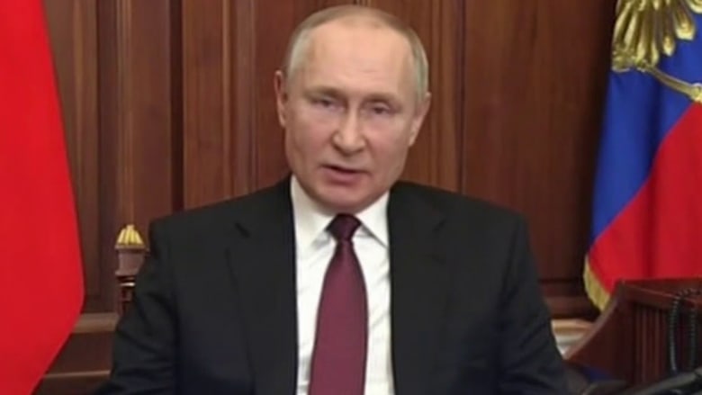 Blasts heard in Ukraine capital as Putin announces Russia will conduct a military operation