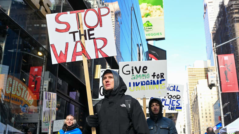 Americans show support for Ukraine in demonstrations across nation
