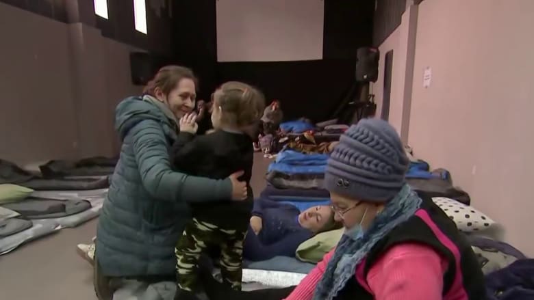 Ukrainian refugees taking shelter in churches