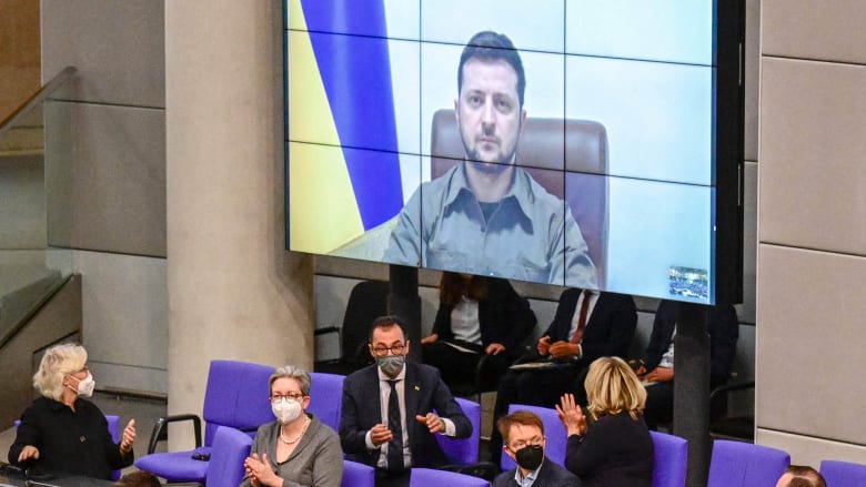 Zelenskyy refers to President Reagan, Berlin Wall in speech to German lawmakers