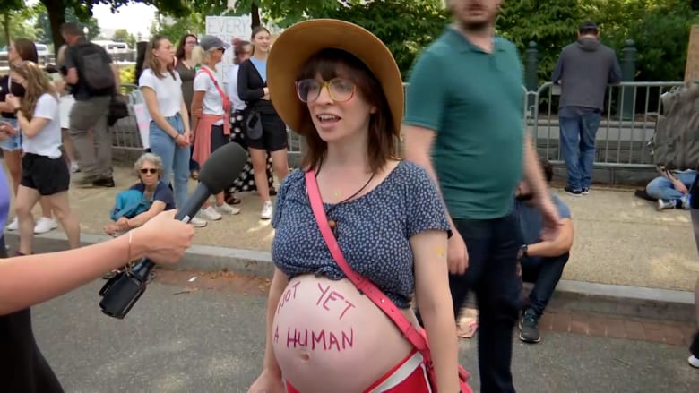 Watch: 9-months pregnant woman reacts to Supreme Court's 'horrible' abortion ruling