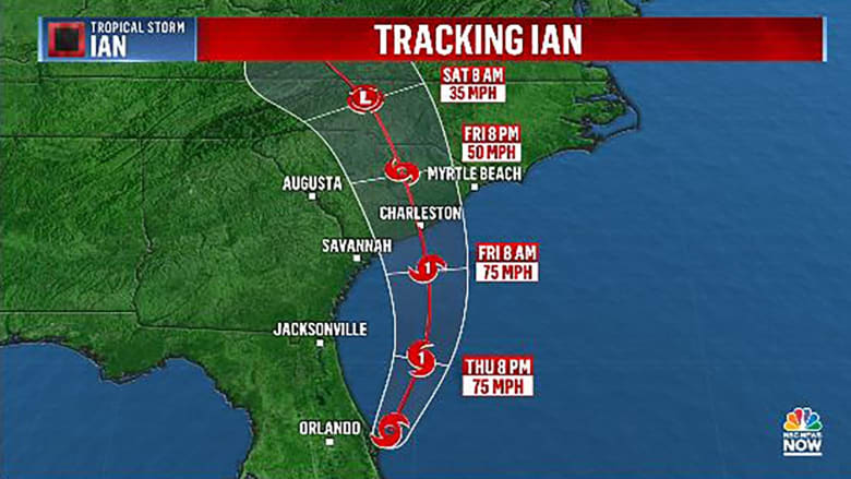 Ian projected to make landfall in South Carolina after crossing Florida