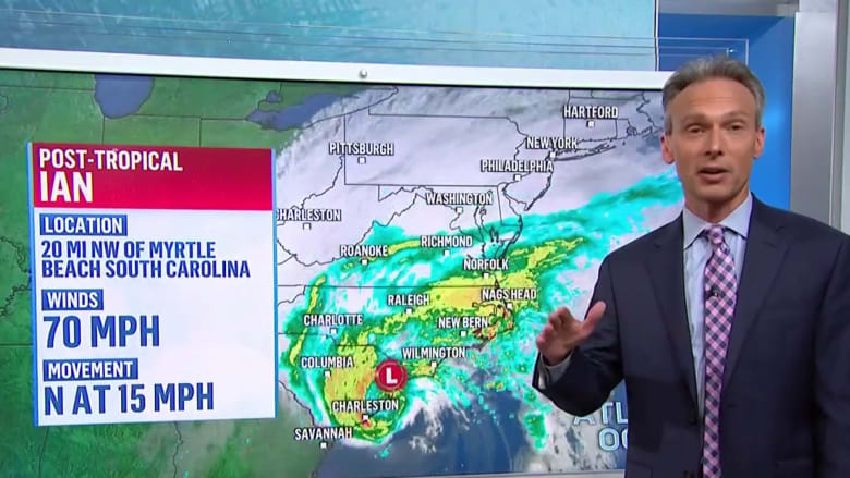 Ian downgraded to post-tropical storm after hitting South Carolina
