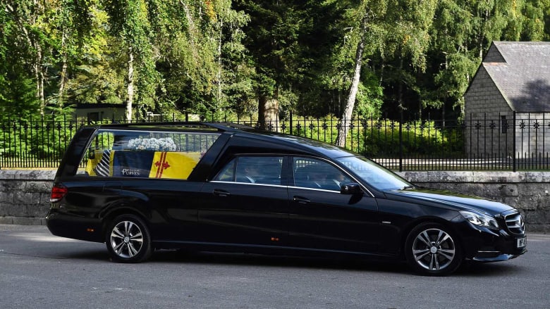 The coffin of Queen Elizabeth II is driven from Balmoral to Edinburgh