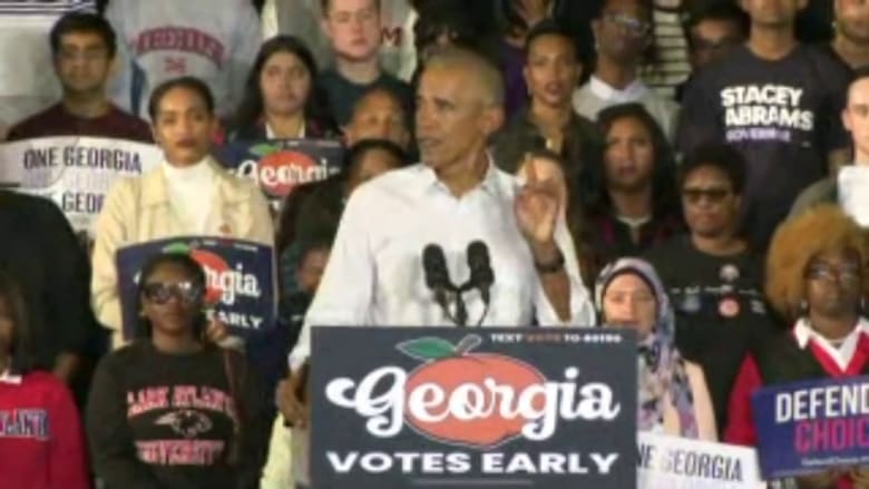 Obama takes moment of silence for Paul Pelosi at Atlanta rally 