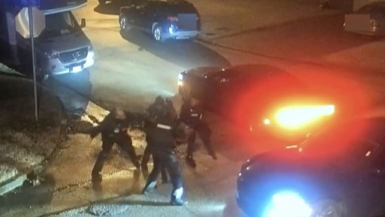Pole footage shows Memphis police holding up Nichols as officer punches him