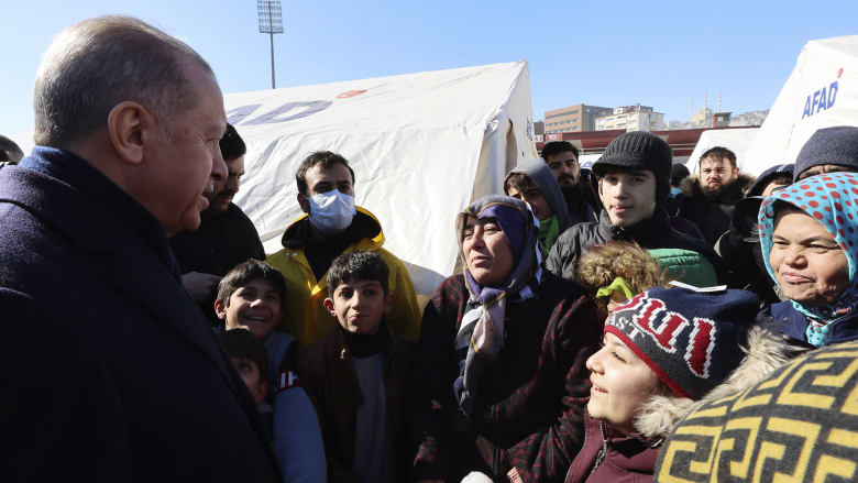 President Erdogan visits Turkish earthquake victims