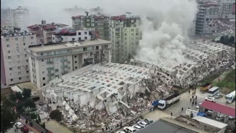 Drone video shows massive destruction in southern Turkey after devastating earthquake