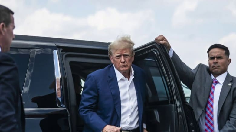 Supporters gather outside of Trump’s Florida golf course ahead of arraignment next week