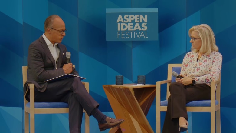 Lester Holt and Liz Cheney in conversation at Aspen Ideas Festival