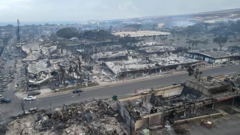 Drone video captures devastation in Lahaina after wildfires