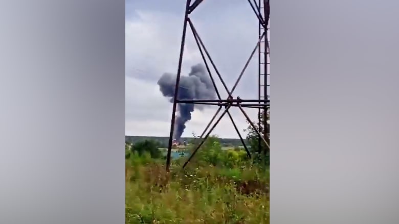 Video appears to show plane crashing allegedly carrying Prigozhin