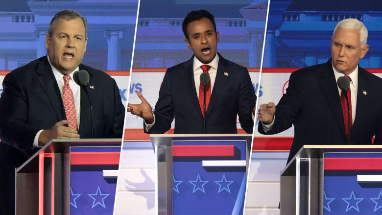 GOP candidates spar over Trump amid his absence