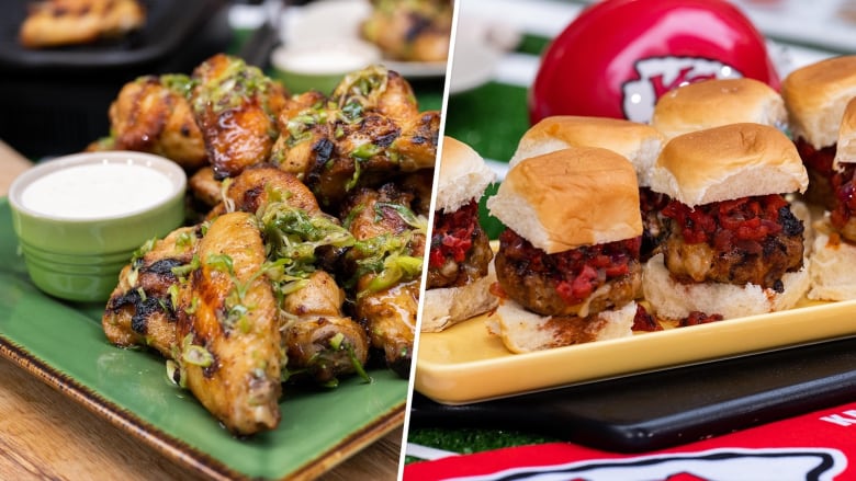 Try these Jets-and Chiefs-inspired chicken wings and pork sliders!