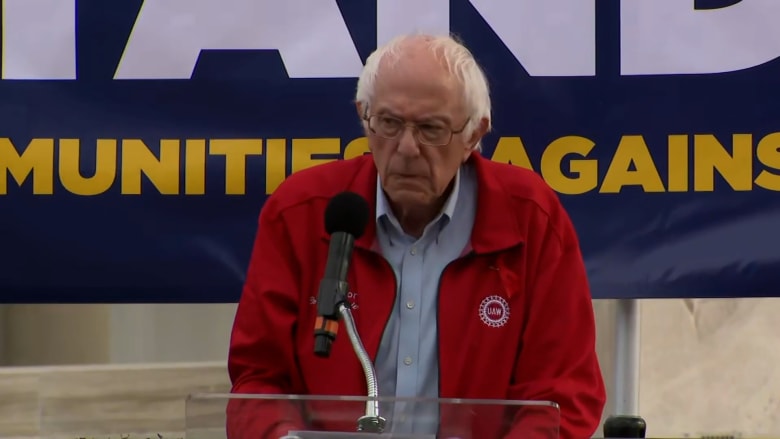 Sen. Bernie Sanders addressed auto company CEOs at rally