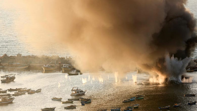 Israeli military targets vessels in Gaza City port