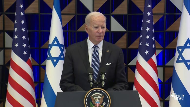 Biden blames misfired Palestinian rocket for deadly Gaza hospital blast