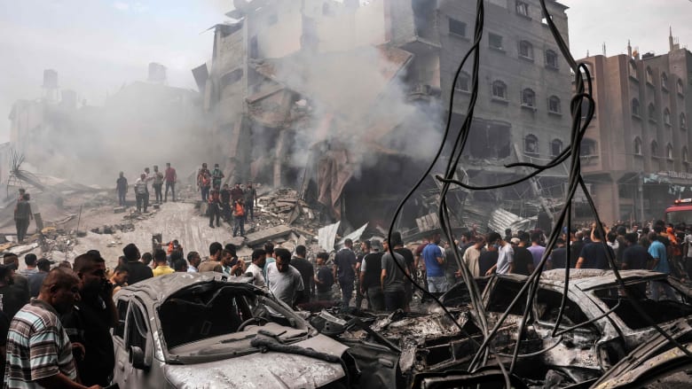 Jabalia refugee camp in Gaza destroyed by Israeli strikes