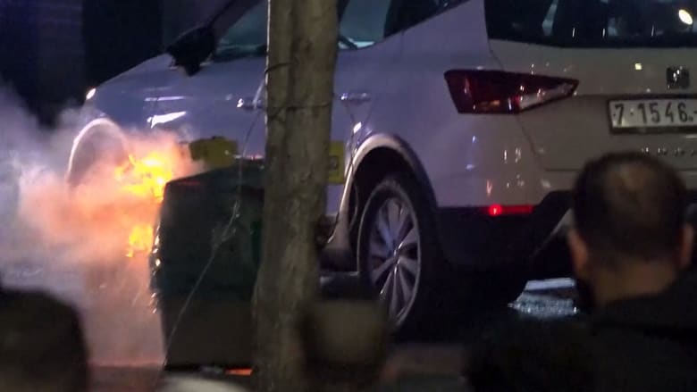 Anger flares in Ramallah after reports of a deadly blast at Gaza's al-Ahli Hospital