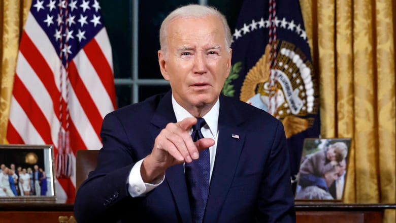 Biden condemns actions of Hamas terrorists and Russian President Putin