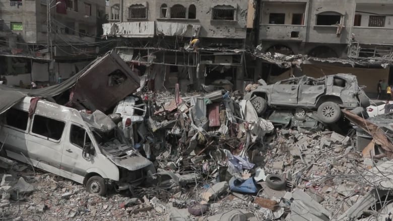 Al-Shati refugee camp in ruins from continuous airstrikes 