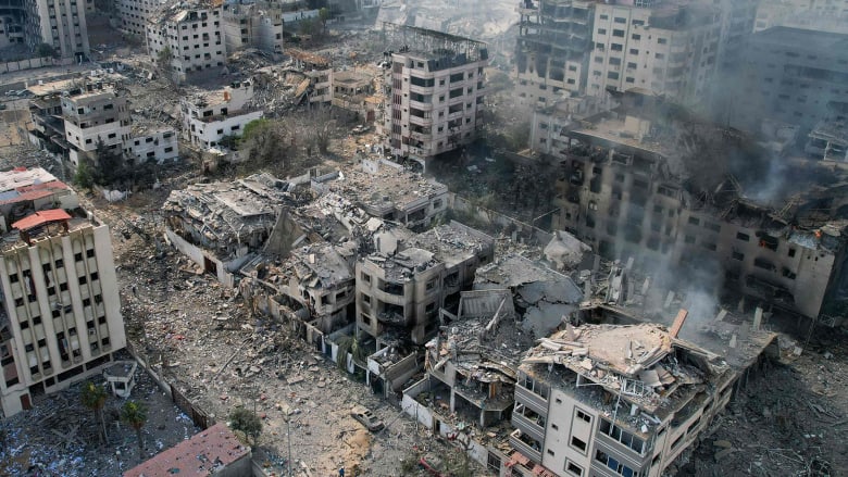 Drone video shows scale of Israeli airstrikes on Gaza