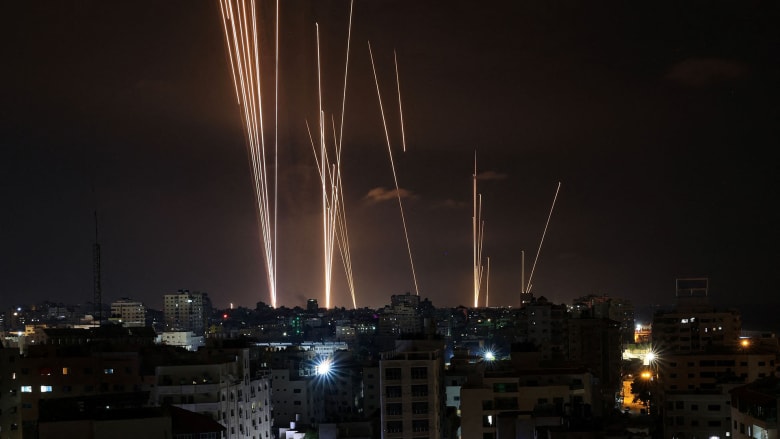 Hamas launches barrage of rockets toward Israel as night falls
