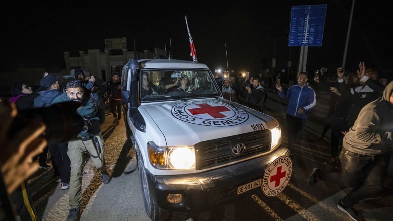 Convoy carrying third round of released hostages arrives at Rafah Crossing