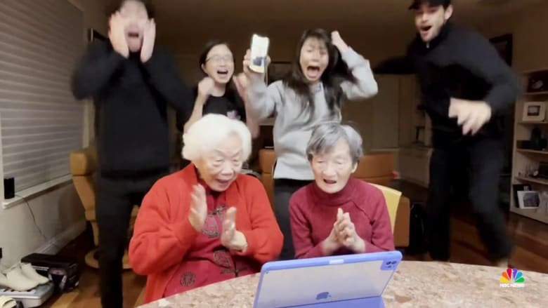 Moment of joy caught on camera as filmmaker and his family celebrate Oscar nomination