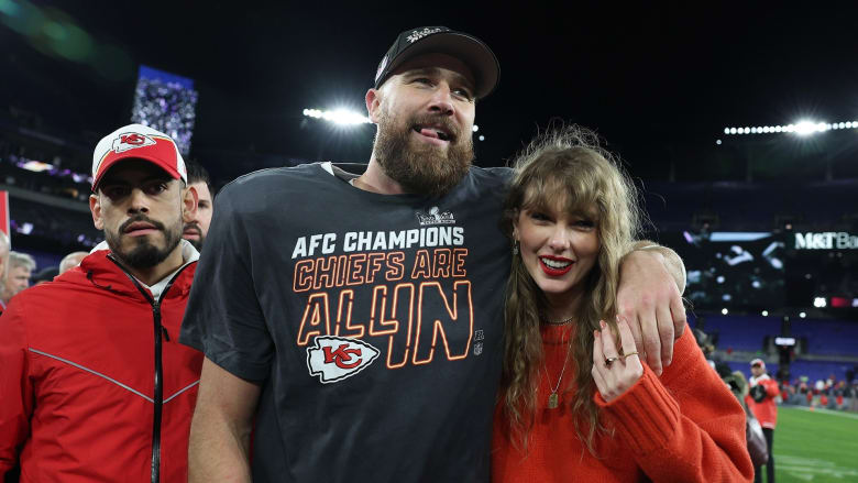 Taylor Swift, Travis Kelce celebrate Kansas City Chiefs AFC win