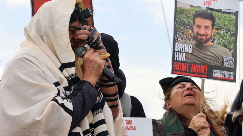 ‘Be strong, we love you so much’: Hostage families shout support across Gaza border