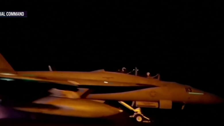 Video shows American fighter jets launching from Red Sea on Saturday night
