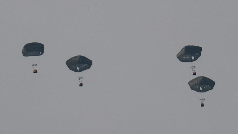 Jordanian army airdrops aid across Gaza
