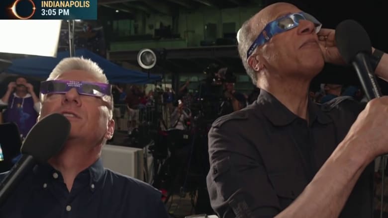 'This is magical': Lester Holt and Tom Costello witness totality in Indianapolis