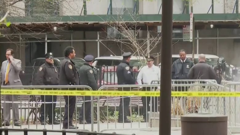 Man sets himself on fire outside Trump trial, witness says