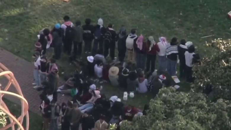 Pro-Palestinian protesters gather off campus