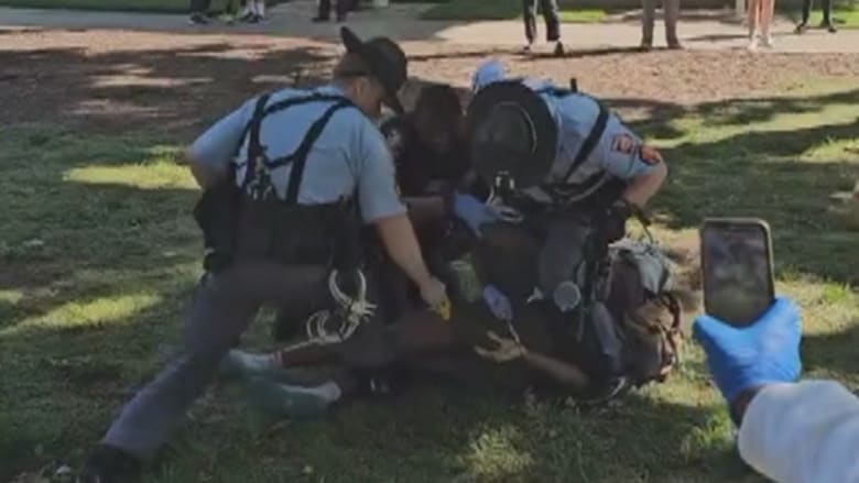 Video appears to show handcuffed protester being tased at Emory